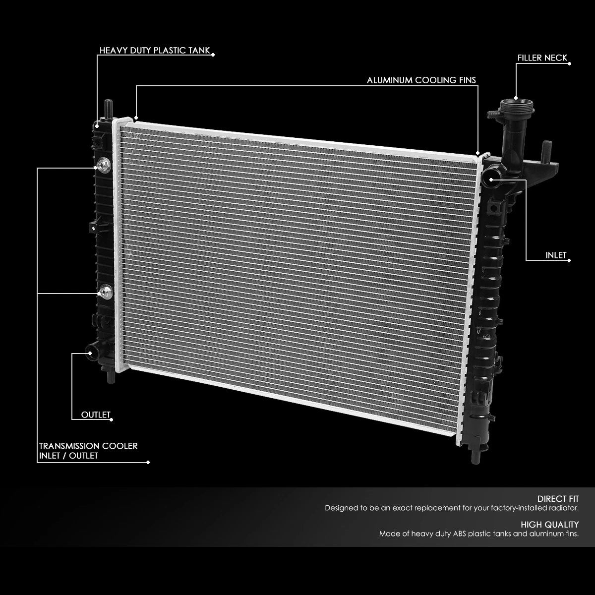 OE Style Aluminum Core Radiator for GMC Acadia, Chevy Traverse (2007–2017) DPI 13007