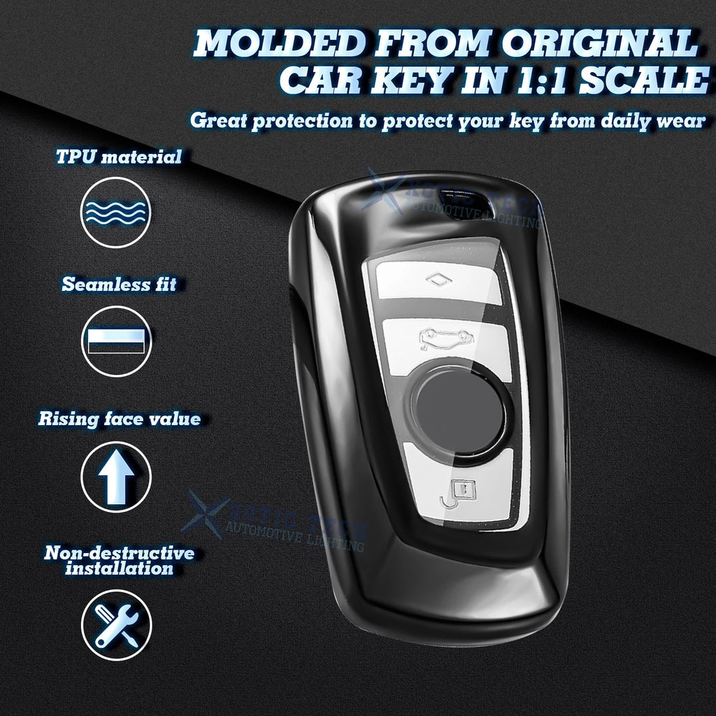 2PCS Black Remote Key Fob Shell Cover for BMW 2-5 Series X3 X4 (2011-2020)