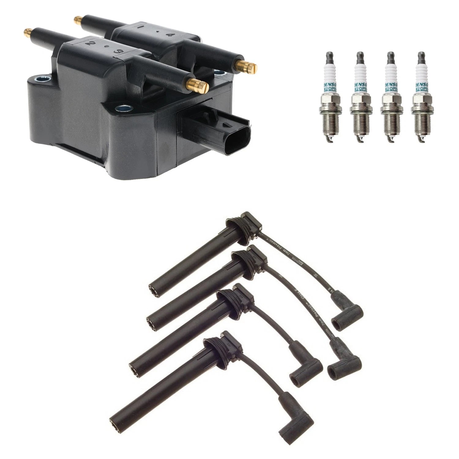 Set of 4 Ignition Coils & Iridium Spark Plugs for Dodge Neon (1995–1999)