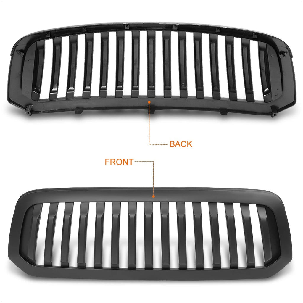 Matte Vertical Fence Front Bumper Hood Grille for Ram 1500 (2013–2019)