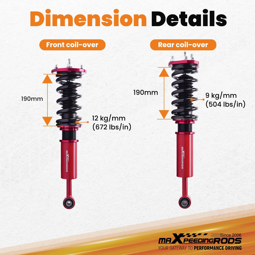 Adjustable Coilover Struts Shocks Kit for Lexus IS250 IS350 (2006-2013)