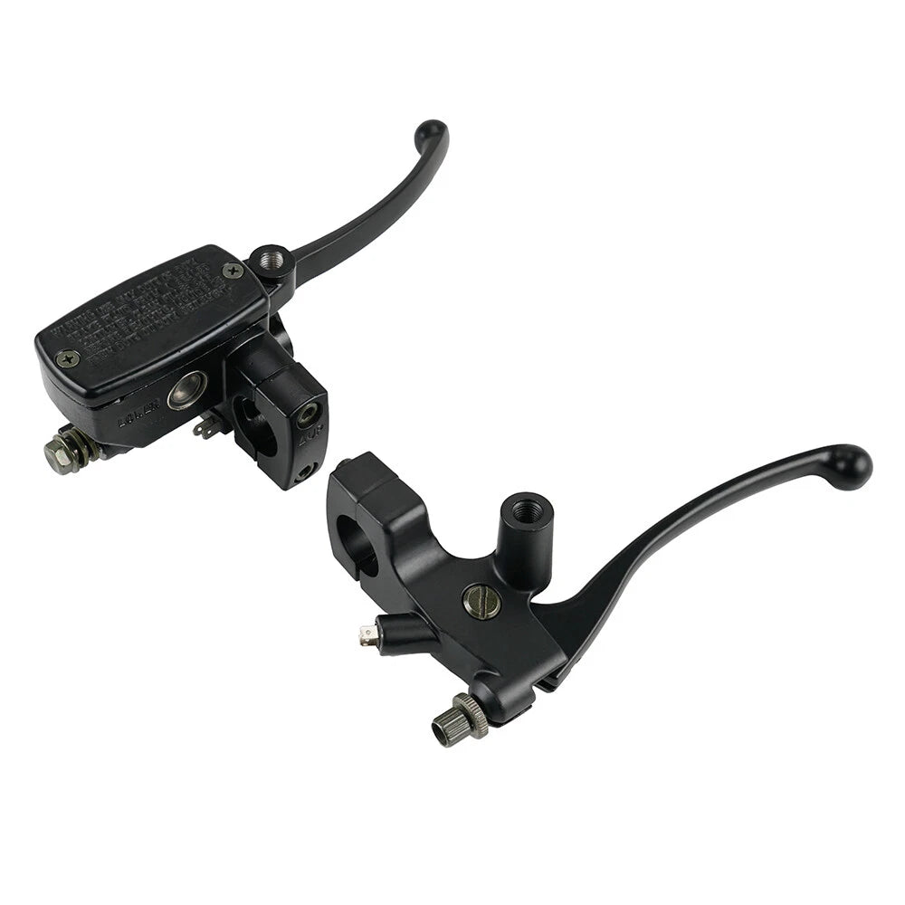 1" Motorcycle Handlebars Hydraulic Brake Master Cylinder & Clutch Lever for