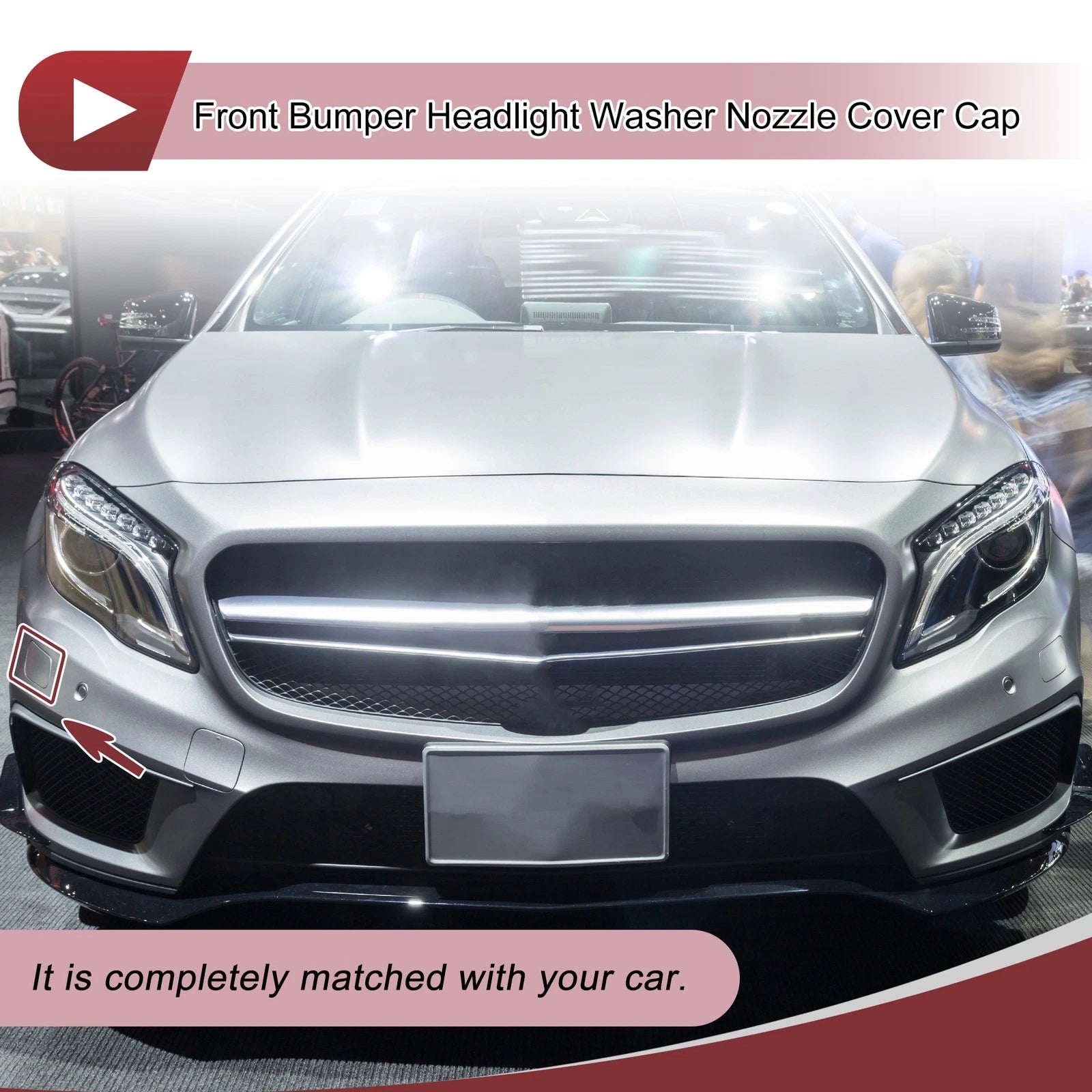 Front Right Washer Nozzle Cover Cap for Mercedes-Benz GLA45 AMG (2015–2019) Red