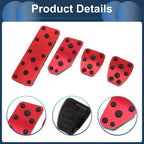 Set of 4 Manual Transmission Foot Accelerator Pedal Covers for Subaru XV (2018–2021) Red