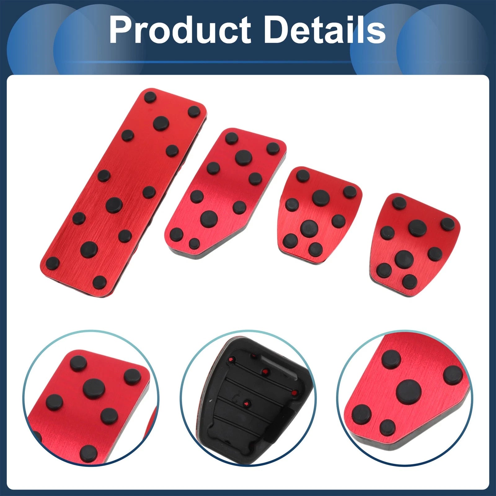 Set of 4 Manual Transmission Foot Accelerator Pedal Covers for Subaru XV (2018–2021) Red