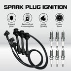 Set of 6 Spark Plugs + 3 Wires for Toyota 4Runner T100 Tundra Tacoma (1995–2004) 671-6185