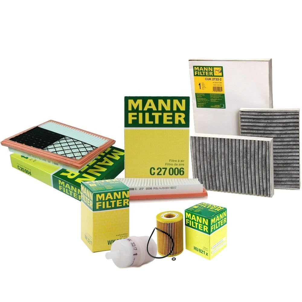 2X Mann Oil Air Carbon Cabin Fuel Filter Service Kit for W166 ML350 (2012–2015)