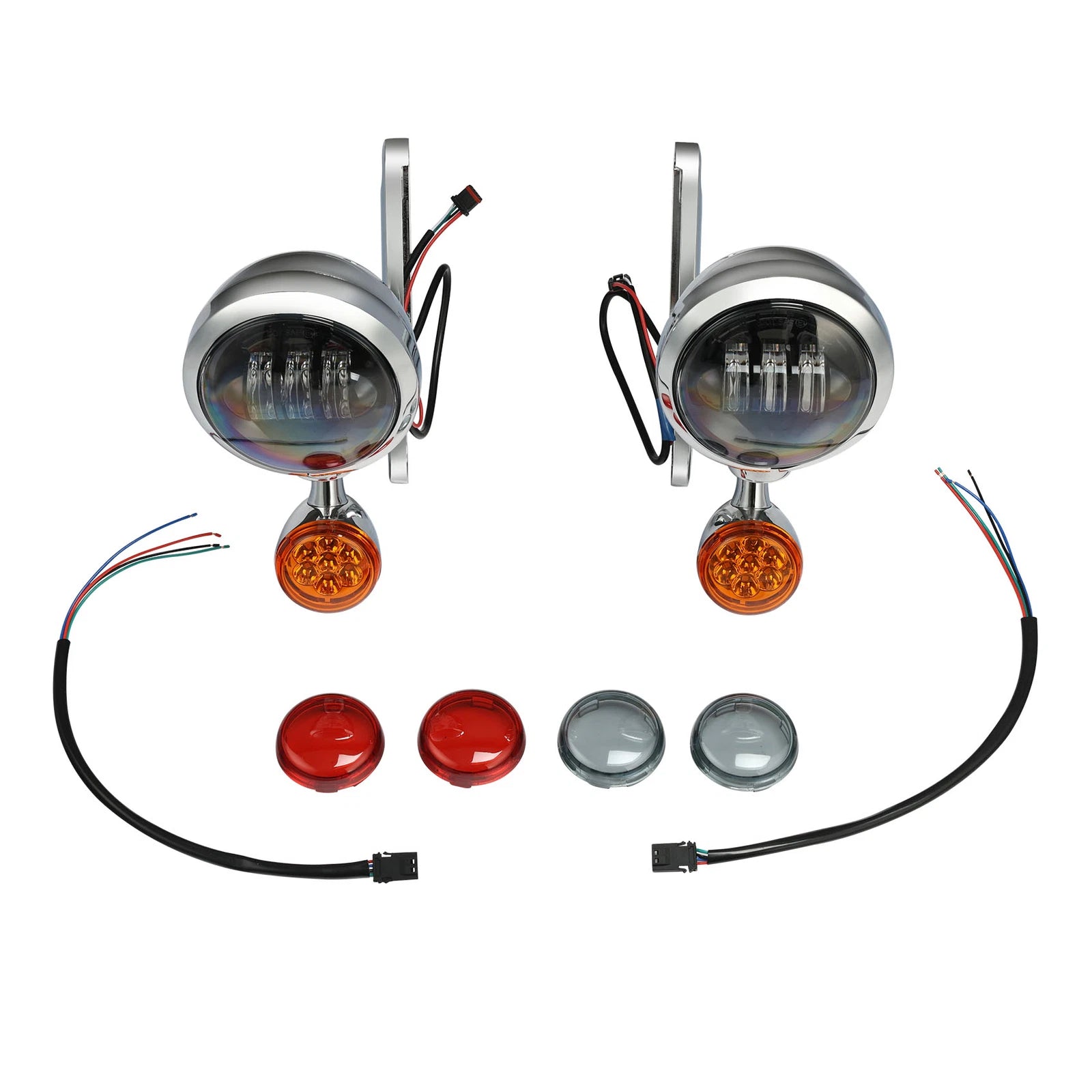 Set of 2 LED Fog Light Brackets for Harley Road King FLHX (1994–2024)