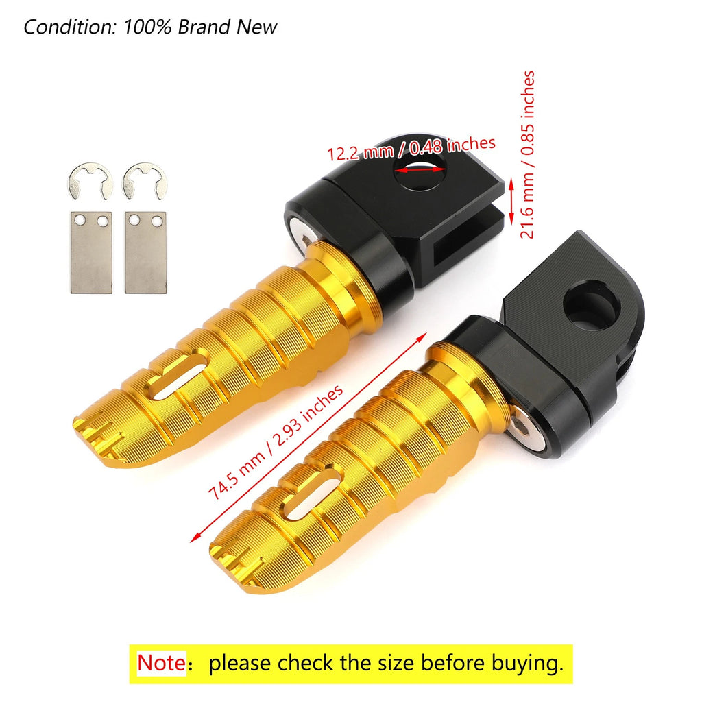 Front Footrests Foot Pegs for Kawasaki Z300 Z400 Z650 Z800 Z900 Z1000