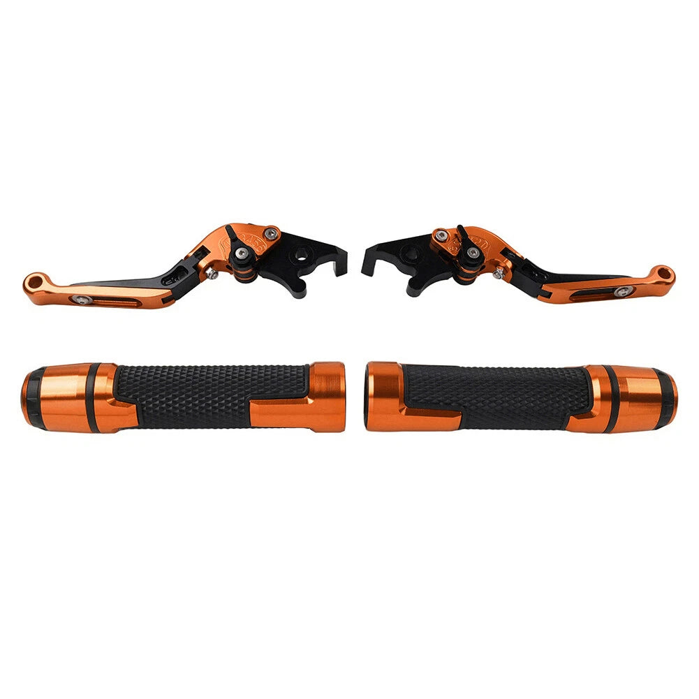 Set of 2 Orange Extendable Brake Clutch Levers for Kawasaki Z1000 ZX9R