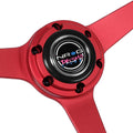 330mm 1" Dish Steering Wheel for NRG 3 Solid Spoke (All Aluminum, Red)