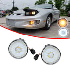 Clear Switchback LED Front Bumper DRL Signal Lights for Pontiac Firebird (1998–2002)