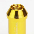 20 PCS Open End M12x1.5 50mm Tall Gold Aluminum Lug Nuts + Lock Key