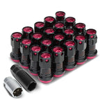 20Pcs Pink Aluminum M12x1.5 Close-End Rim Lug & Lock Nuts for Universal