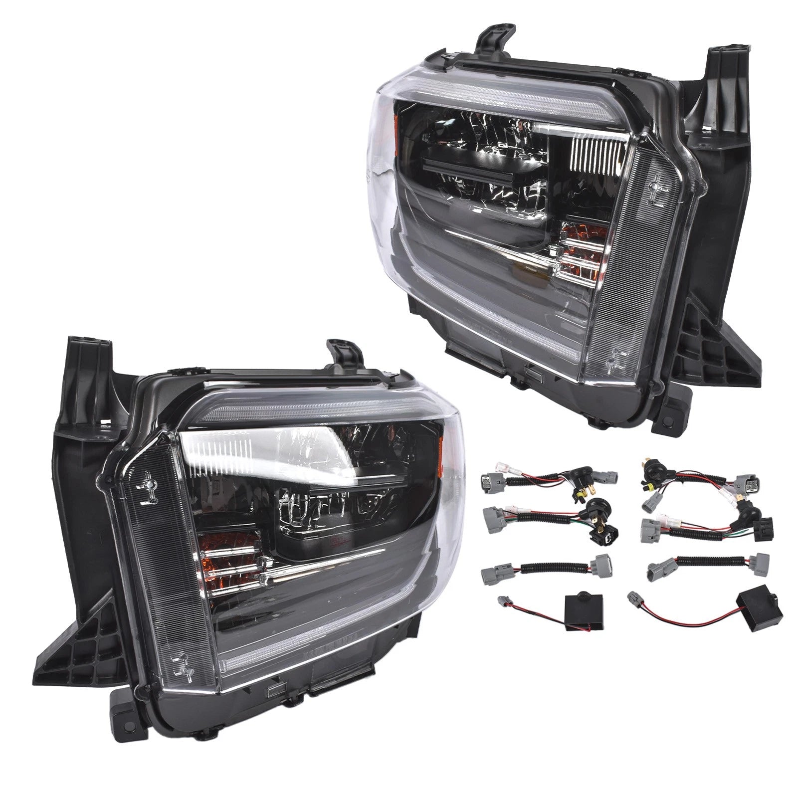 2X Black LED Headlights for Toyota Tundra TRD Sport & Pro (2018–2021)