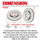 Front Drilled Rotors + Ceramic Brake Pads for Nissan Rogue (2014-2017)