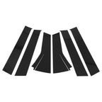 Set of 6 Door Pillar Window Trim for Honda Fit (2013–2019) Black