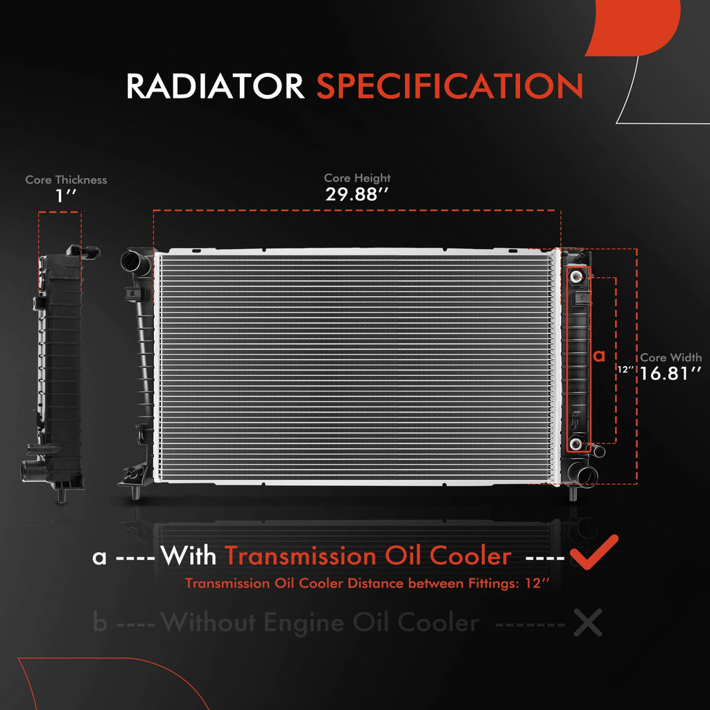 Radiator with Oil Cooler for Ford Freestar Mercury Monterey (2004–2007)