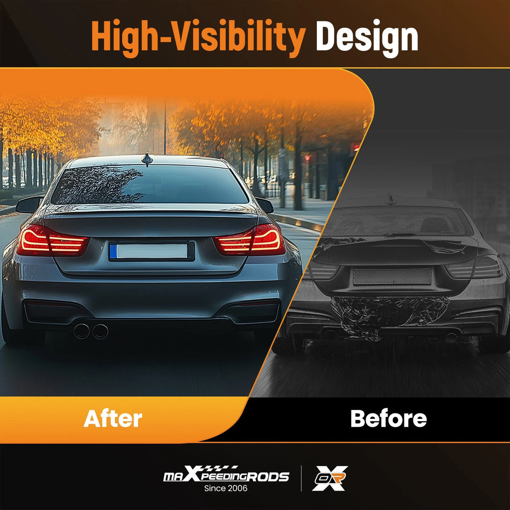 Rear Bumper Diffuser Lip for BMW F30 F31 320i 328i M Sport (2012–2018) Gloss Black