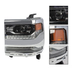Full LED Headlight for Chevy Silverado 1500 (2016–2018) Left Side, Chrome Bezel