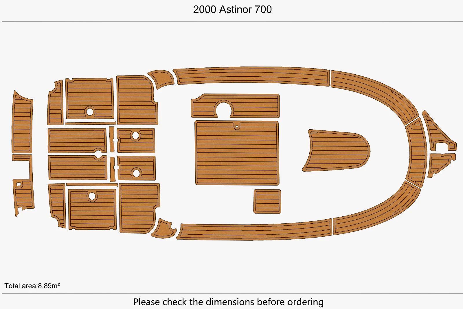 EVA Foam Teak Deck Flooring Mat for Astinor 700 (2000)