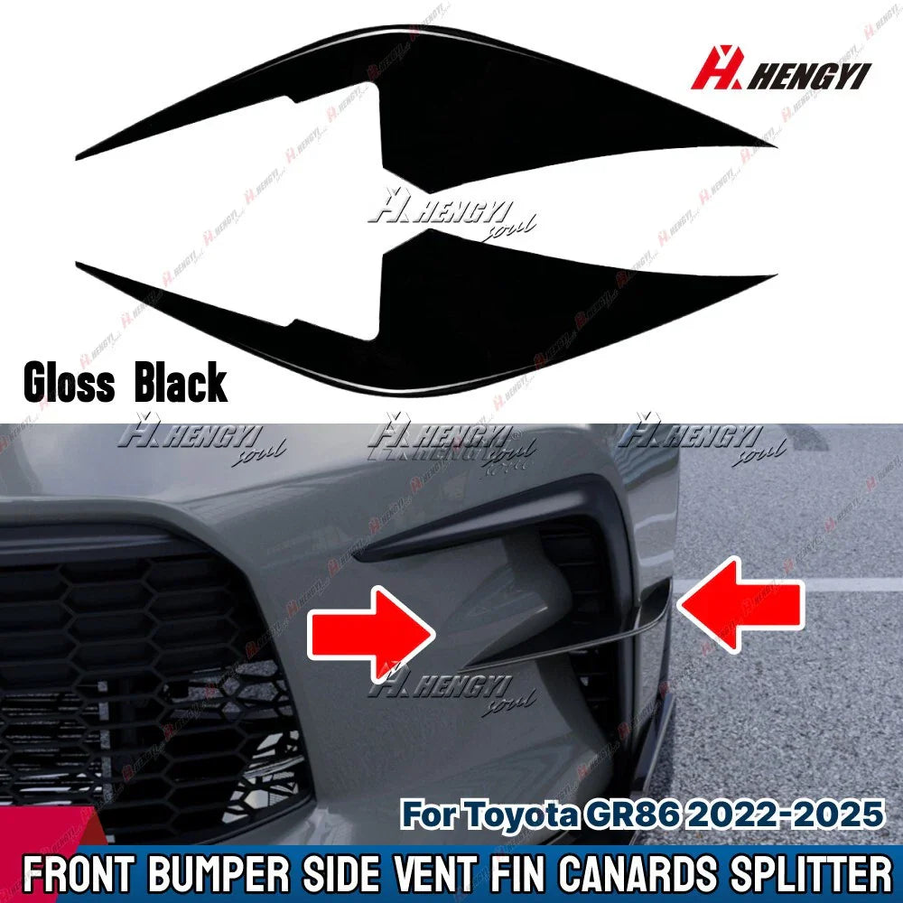 Pair Front Bumper Side Vent Trim Canards Splitter for Toyota GR86 (2022–2025)