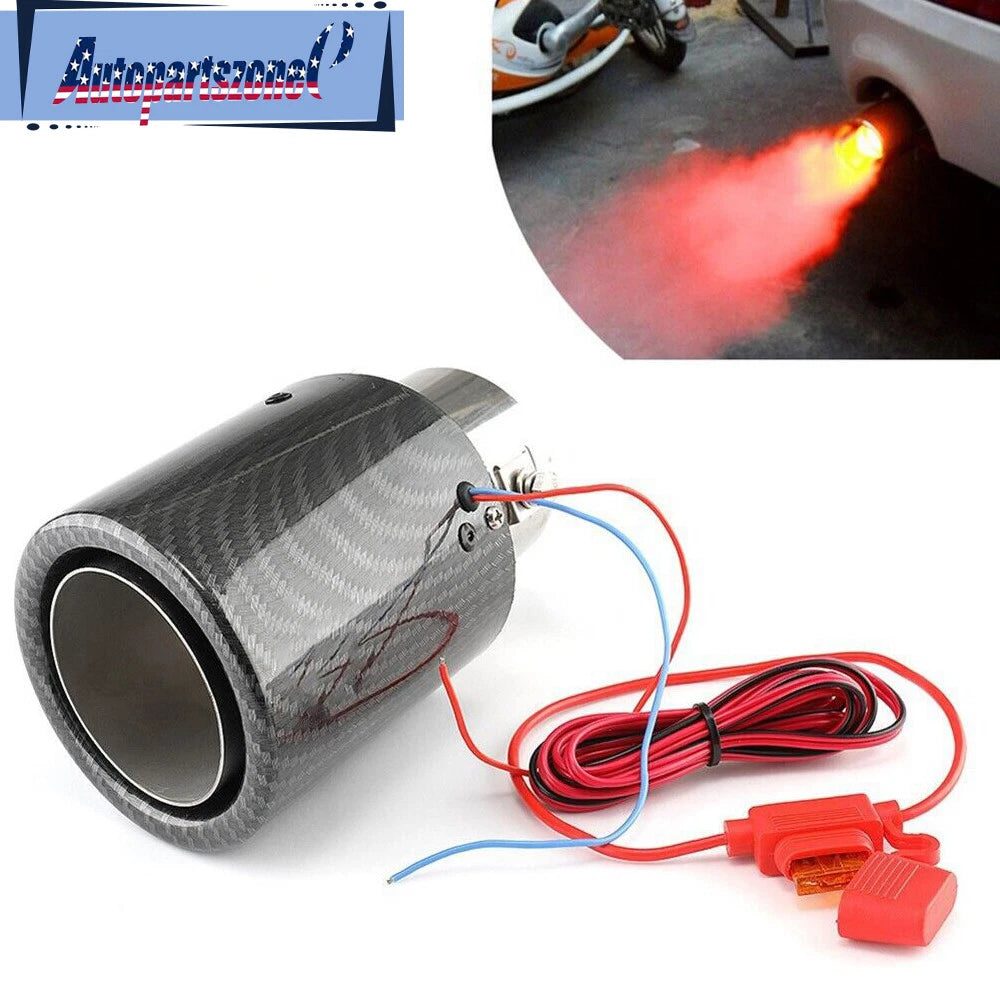 2PC Carbon Fiber Exhaust Muffler Tips for Universal Fit (63mm-92mm)