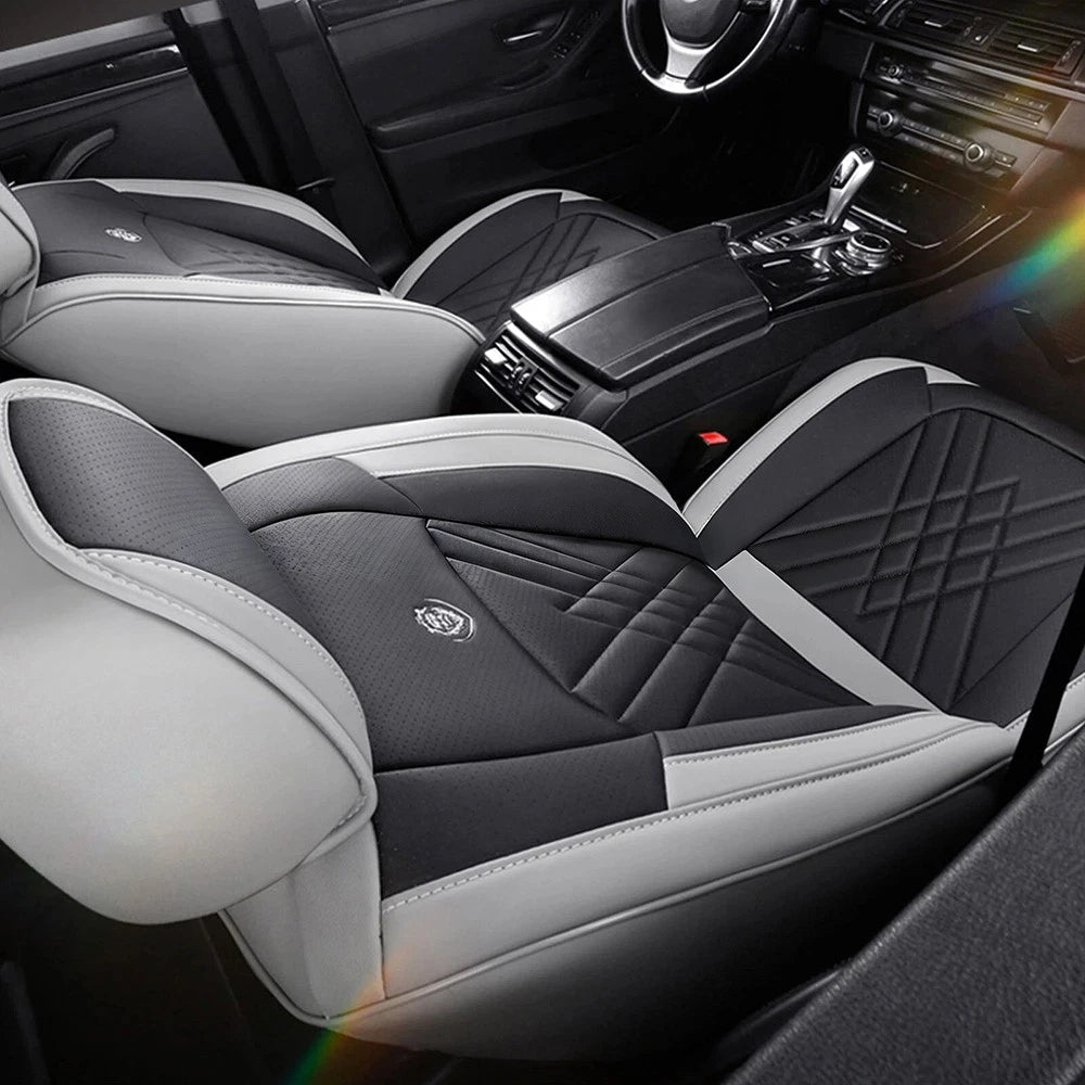 Leather Car Seat Full Set for Toyota (5-Seat, Black & Gray)