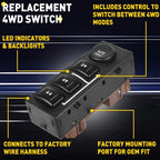 4WD Selector Switch for Chevrolet Tahoe, Yukon, Silverado, Sierra, Suburban (2000–2006)