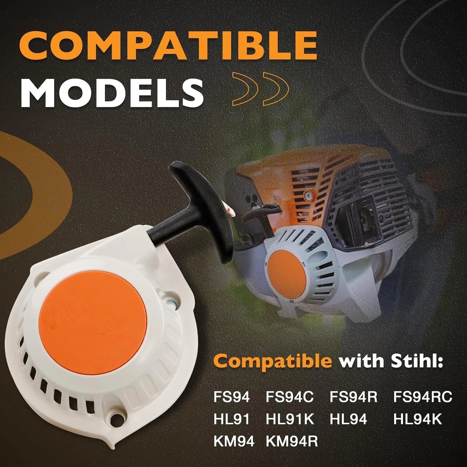 Recoil Starter Assembly for Stihl FS94 FS94R FS94RC HL91K KM94R (4149 190 4001)