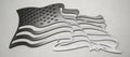 Flowing American Flag Brushed Stainless Steel 1pc Decal - ACC4453