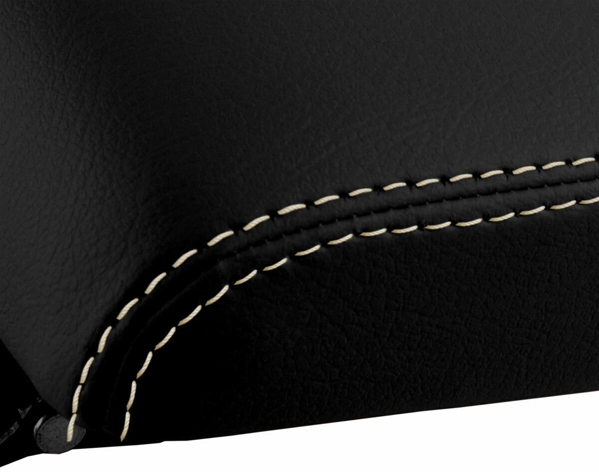 Leather Console Lid Armrest Cover for Nissan Rogue (2008–2013) Beige Stitch