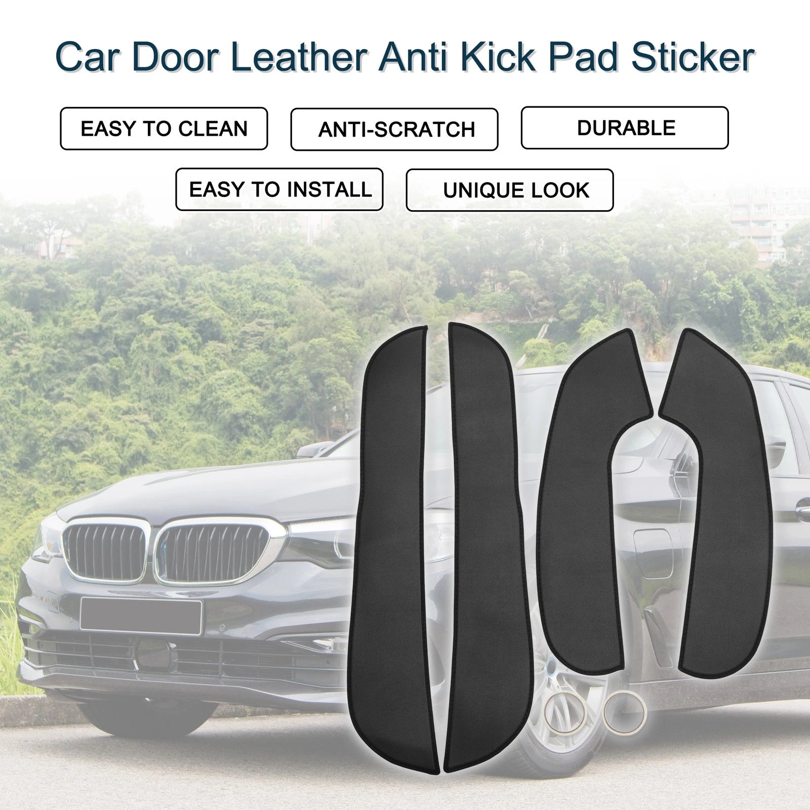 Car Door Leather Anti Kick Pad Sticker for BMW 5 Series (2011–2017)