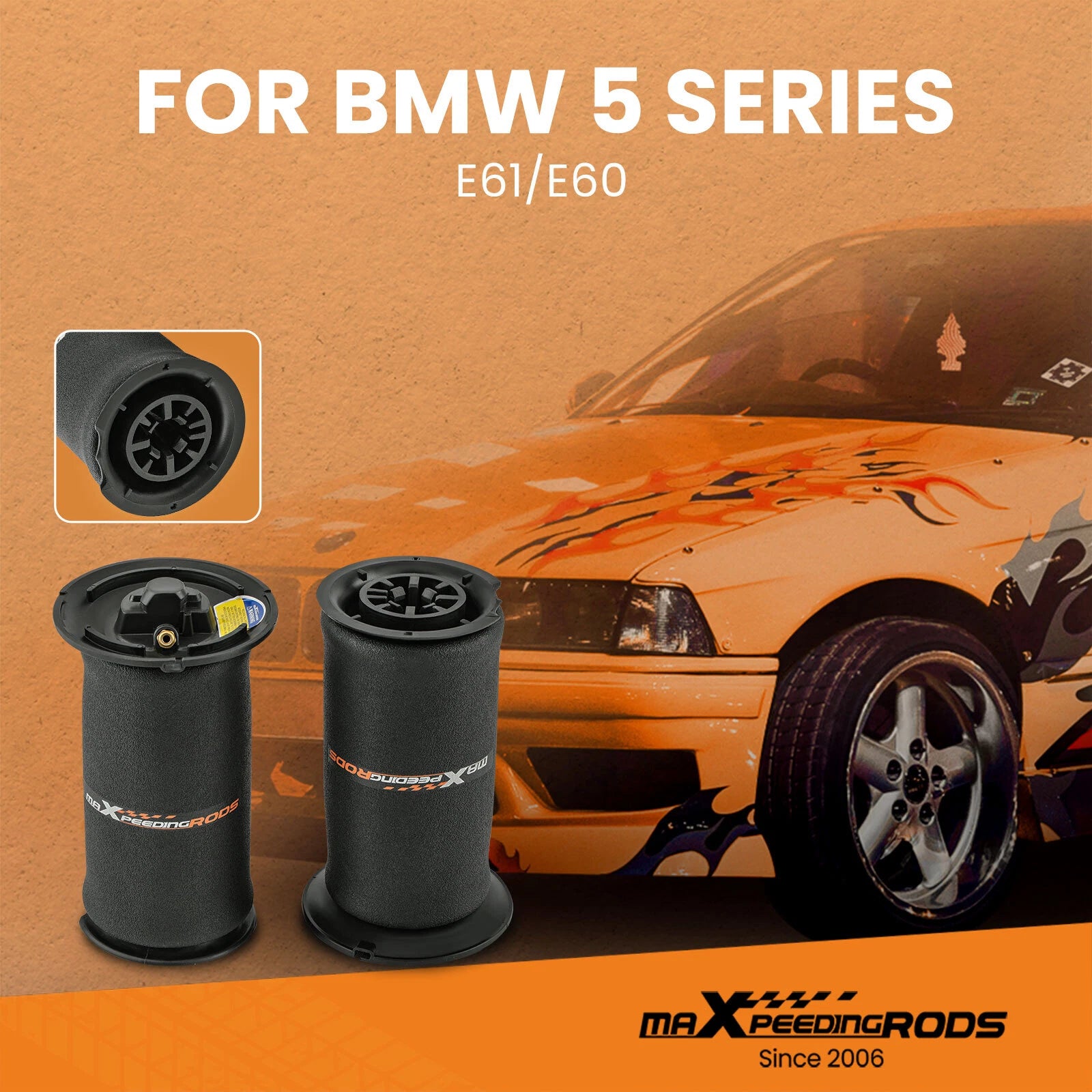 Set of 2 Air Ride Suspension Air Springs for BMW 530xi (2006–2007)