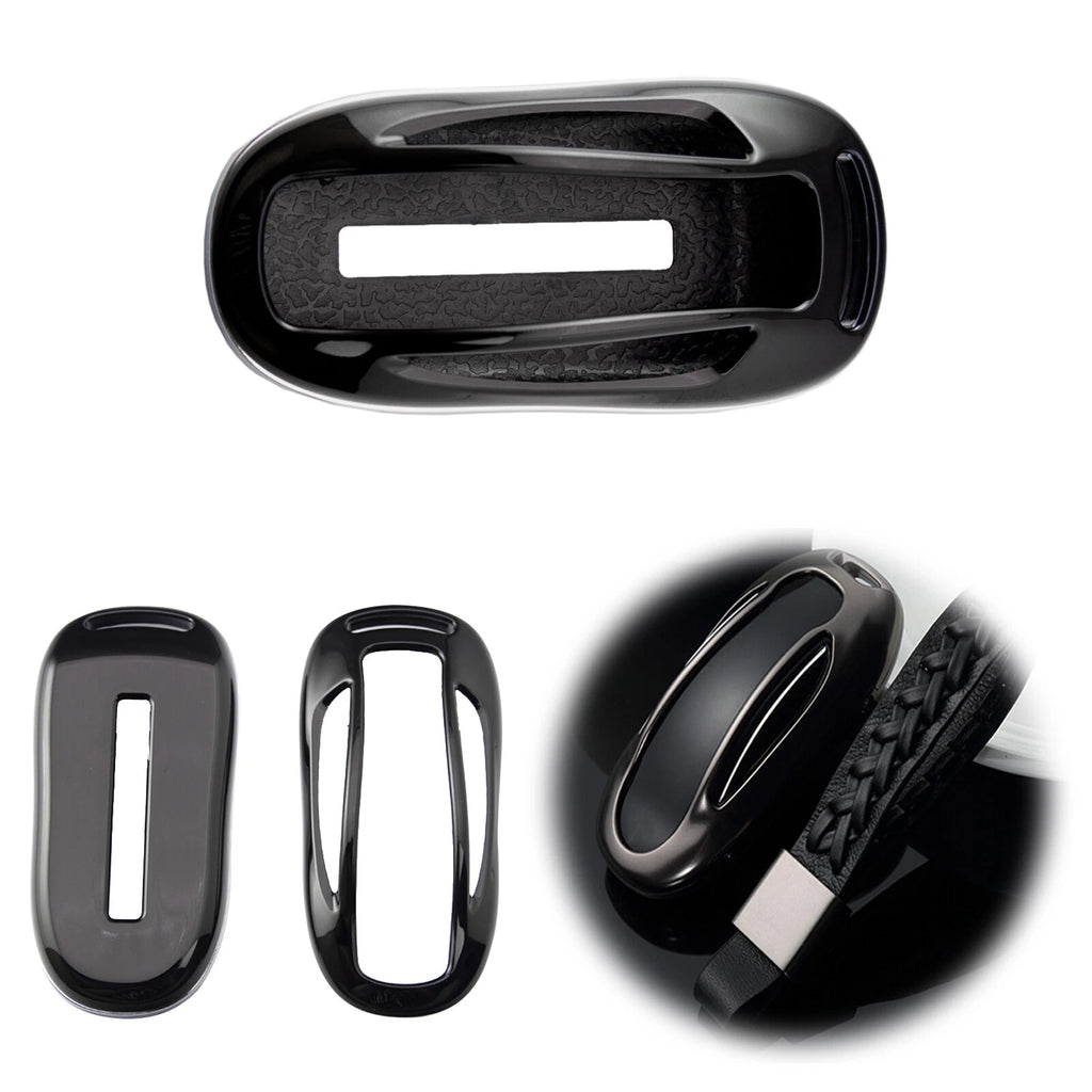 Black Hard ABS Key Fob Cover Panel Holder for Tesla Model X (2016-2021)