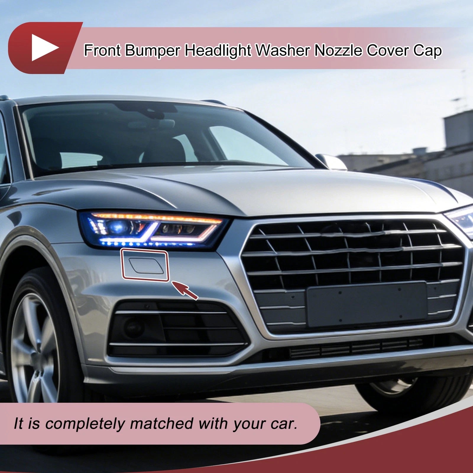 Headlight Washer Nozzle Cover Cap No. 80A807754 for Audi Q5 (2017–2021)