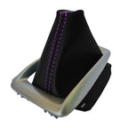 Automatic Shift Boot Cover for Mazda 3 (2014–2016) - Carbon Fiber, Purple Stitch