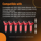 Set of 6 Ignition Coils & Iridium Spark Plugs for Toyota 4Runner Tacoma (2003–2023)