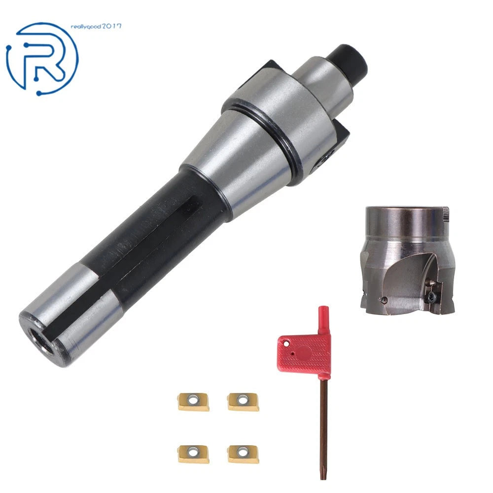 R8 FMB22 Shank Mill Arbor + 4x APMT1604 Inserts + 400R 50MM CNC End Mill