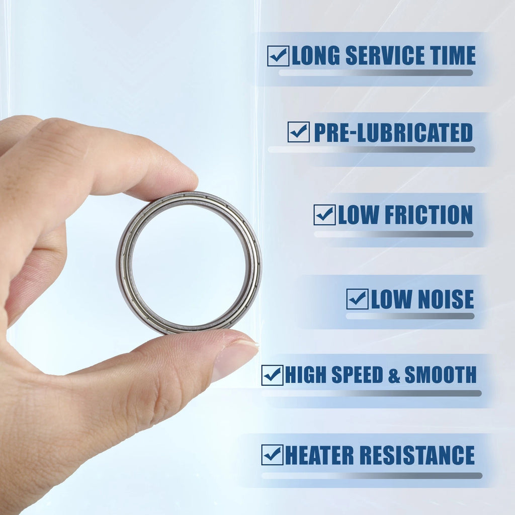 2 Pcs 30x37x4mm Deep Groove Ball Bearings for Cars (6706ZZ)