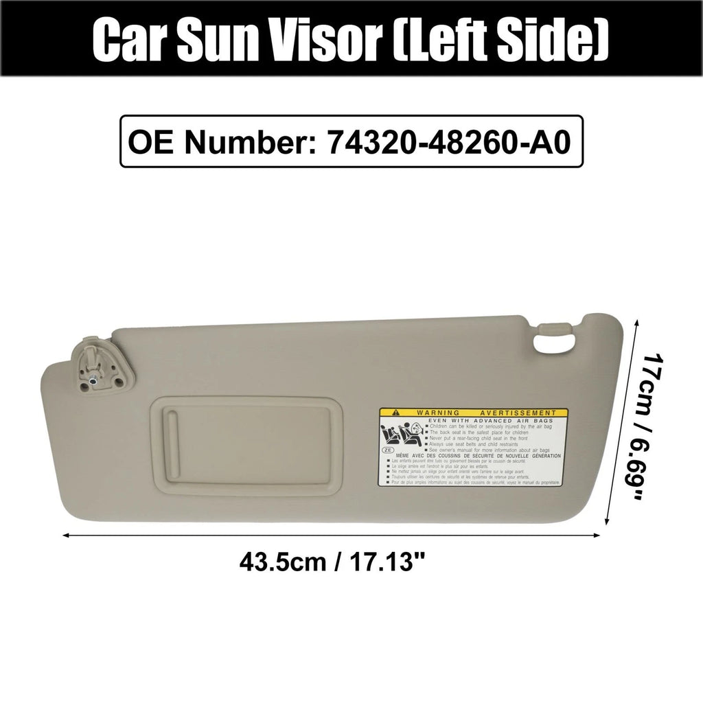Front Left Sun Visor for Toyota Highlander (2004–2007) 74320-48260-A0