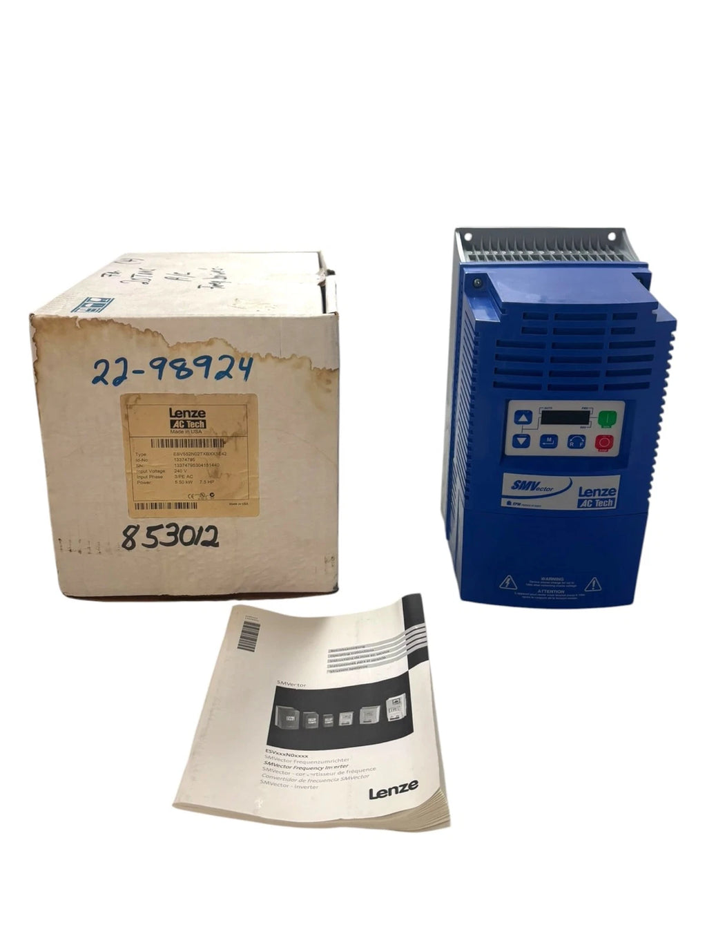 Lenze ESV552N02TXB VFD for SMVector 7.5HP 208-240V AC Drive (No Hardware)