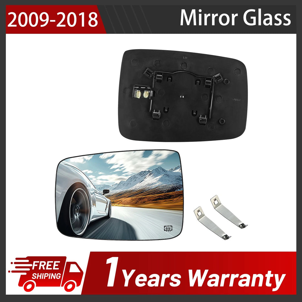 Mirror Glass Set for Dodge Ram 1500 (2009–2018) Power Heated, Rear Left Side