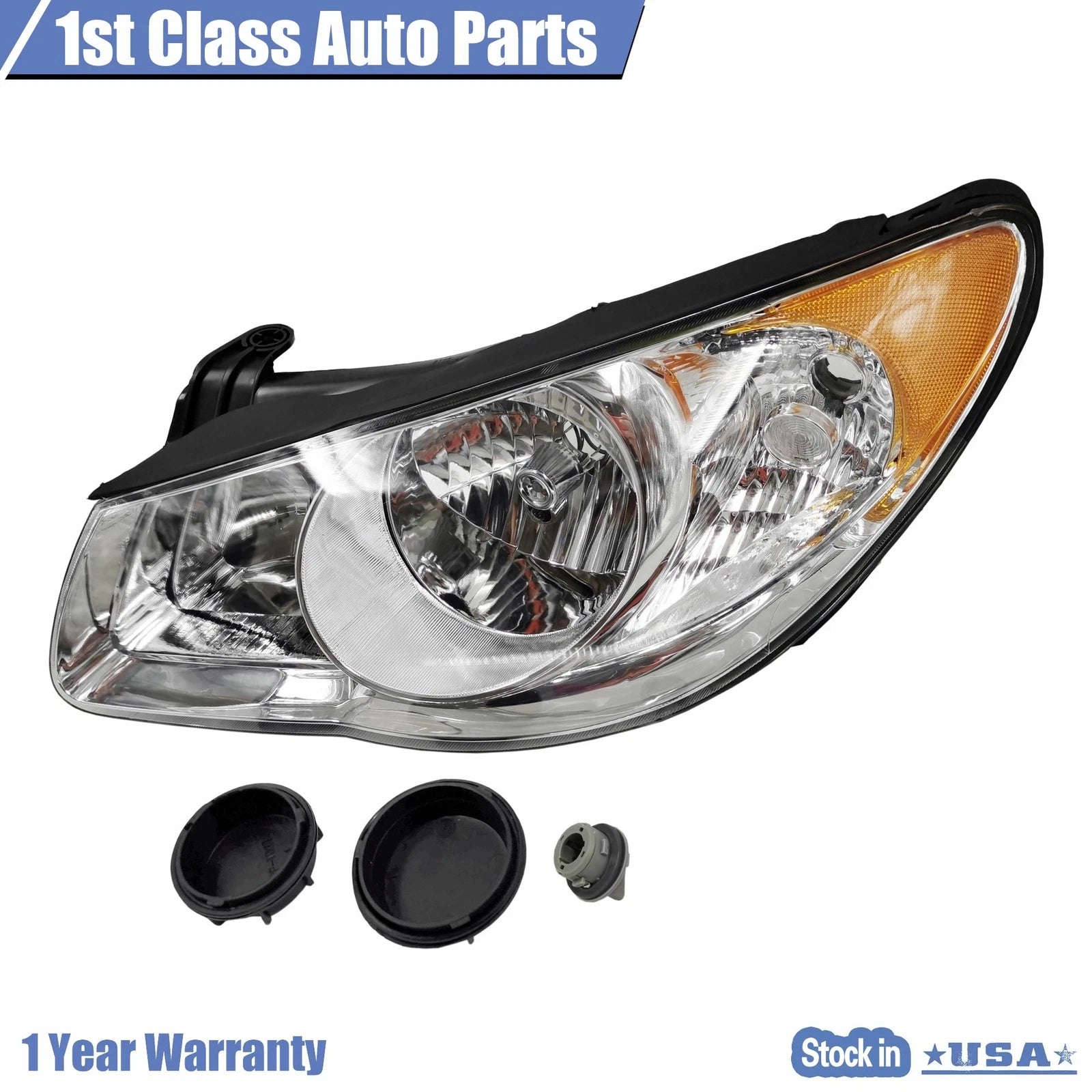 Front Left Clear Headlamp Assembly for Hyundai Elantra (2007-2010)