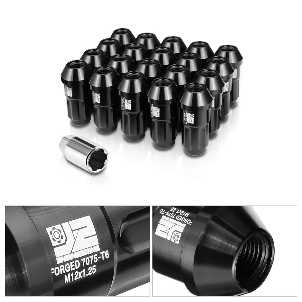 20Pcs M12x1.25 Closed End Bulge Acorn Lug Nuts for