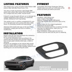 Carbon Fiber Style Gear Shift Media Frame Cover for Dodge Challenger (2015-2026)