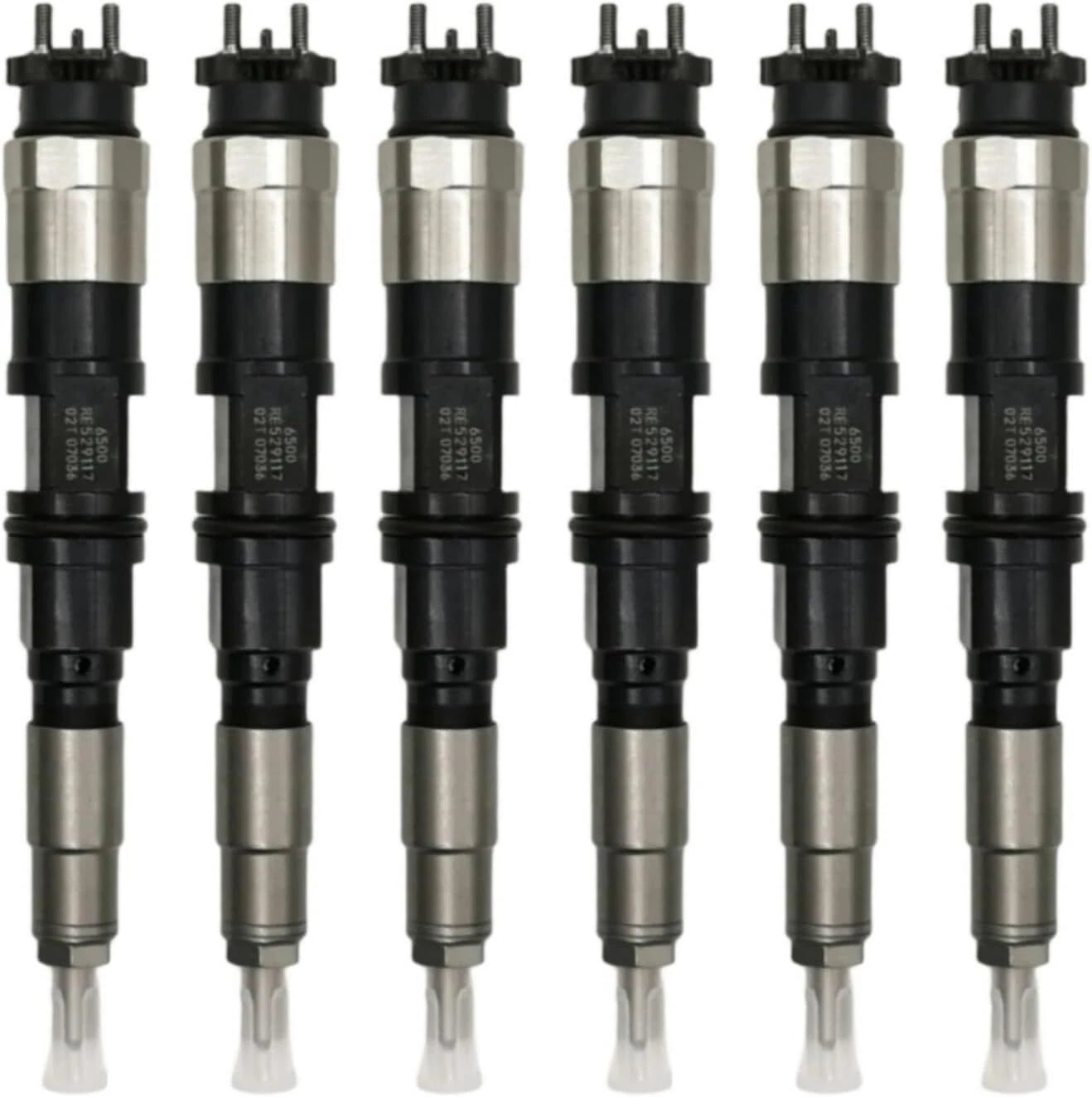 6X Fuel Injector 095000-6500 for John Deere 4045 6068 310K 1010D (2010–2023)
