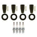 Set of 4 NGK Ruthenium HX Spark Plugs & Coil Boots for Chevrolet Aveo5 Cruze (2004–2019)