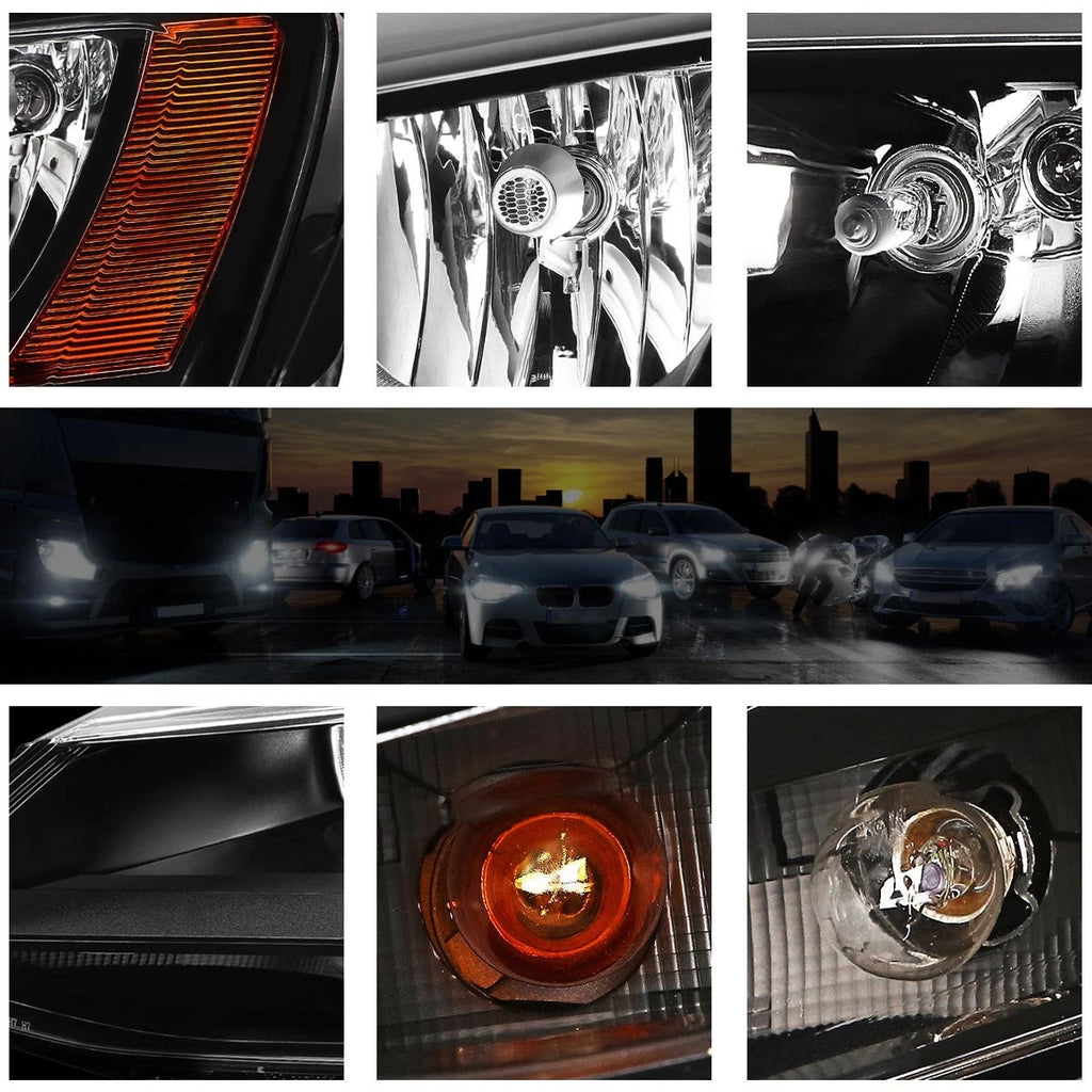Headlight Replacement for Volkswagen Jetta MK6 (2011–2018) Black Housing Amber Corner