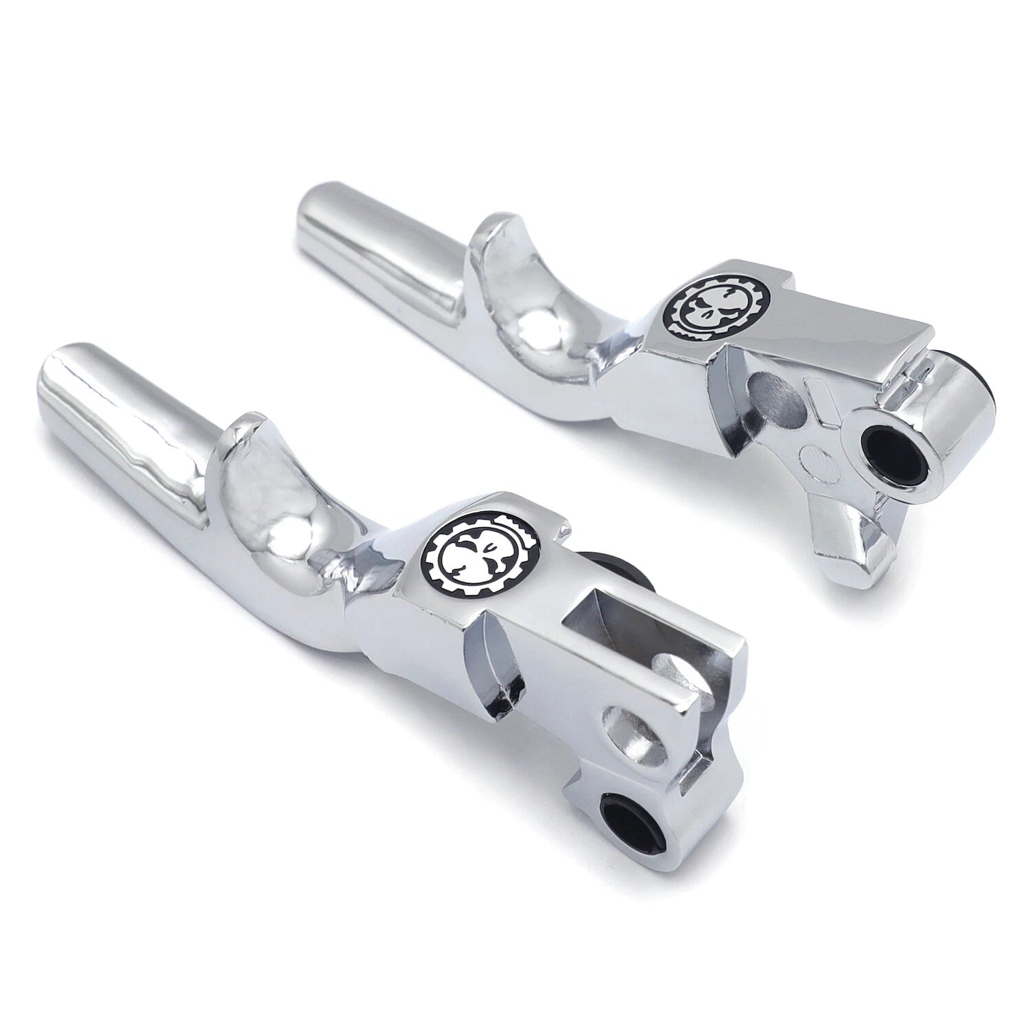 Chrome Skull Shorty Brake Clutch Levers for Harley XL (1996–2003), Softail (1996–2012), Touring (1996–2007)
